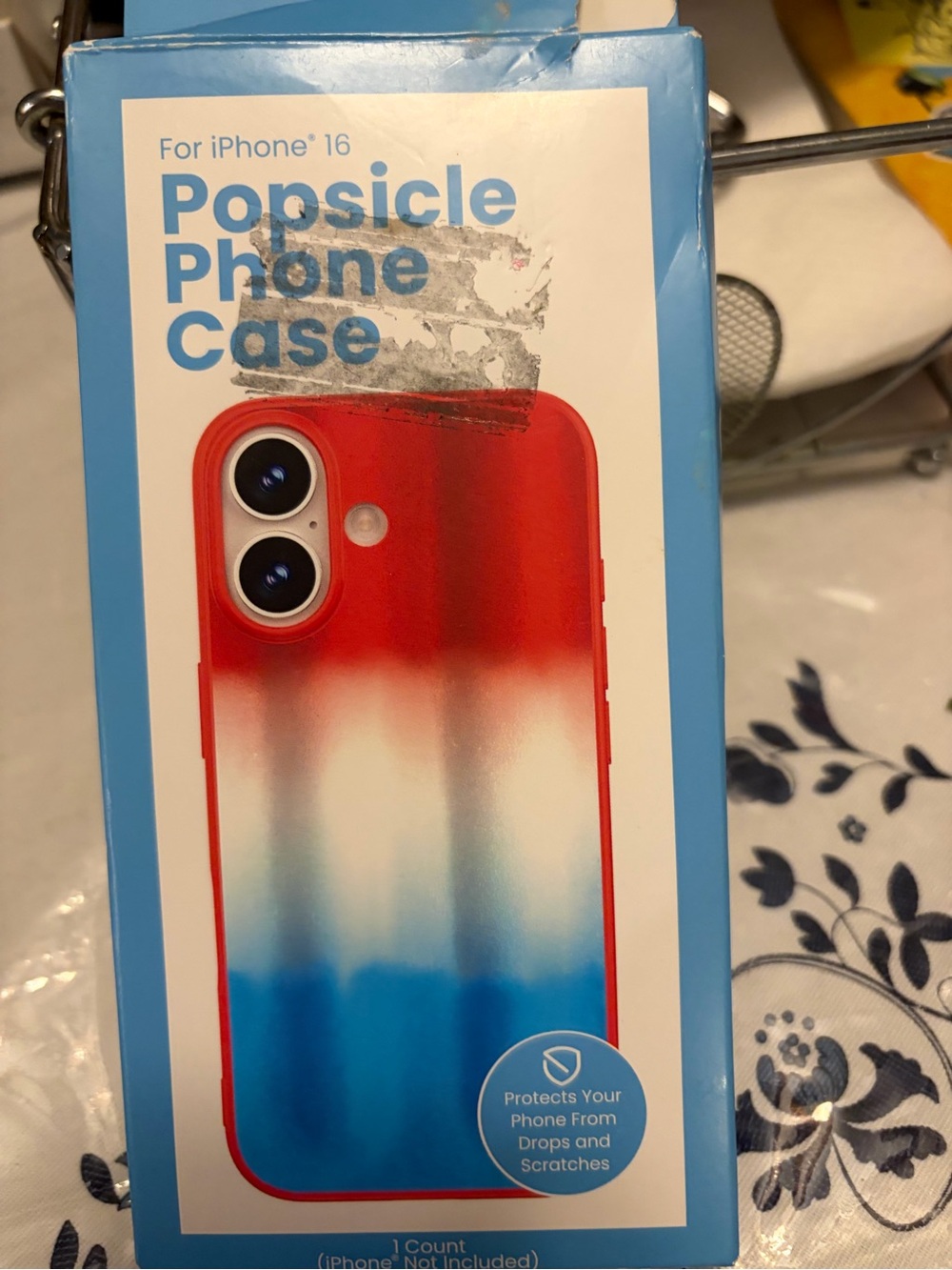 Popsicle Gradient Phone Case for iPhone 16 - Red/White/Blue in open Box Silicone